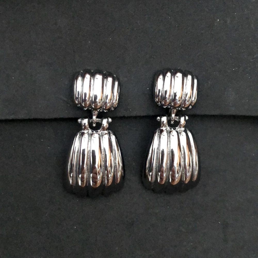 Silver Drop Clip-on Earrings
